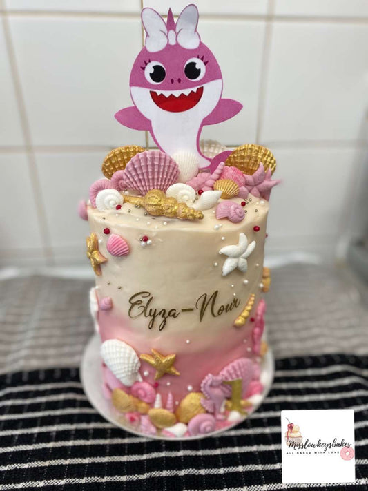 sea shell birthday cake